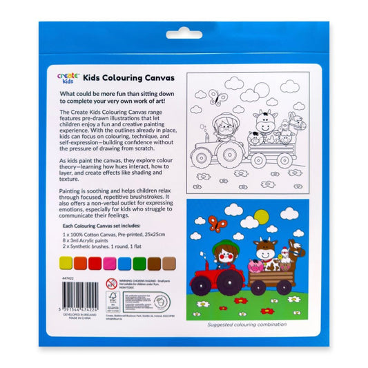 Kids Colouring Canas DOWN ON THE FARM - Default (PBNKIDFARM)
