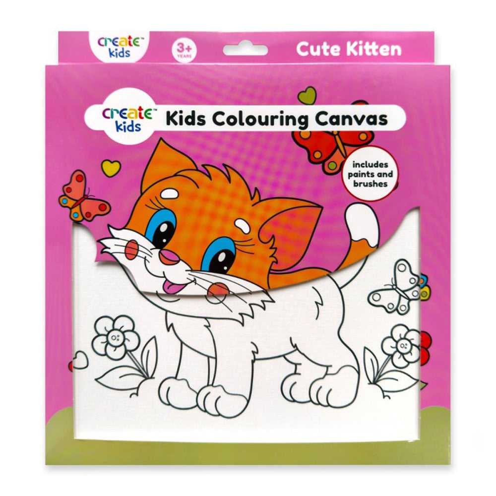 Kids Colouring Canvas CUTE KITTEN - Default (PBNKIDKIT)