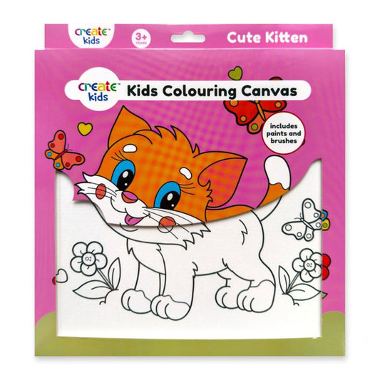 Kids Colouring Canvas CUTE KITTEN - Default (PBNKIDKIT)