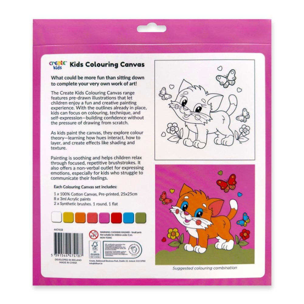 Kids Colouring Canvas CUTE KITTEN - Default (PBNKIDKIT)