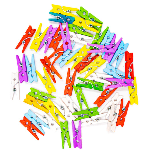 Mini Pegs COLOURED 25mm Pack of 50 - Default Title (PEGSMINICOL)