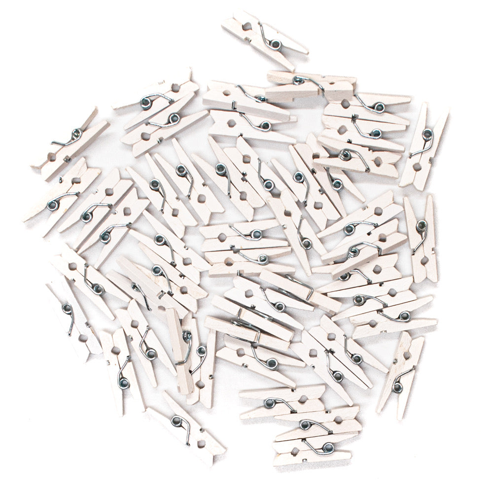 Mini Pegs WHITE 25mm Pack of 50 - Default Title (PEGSMINIWHI50)