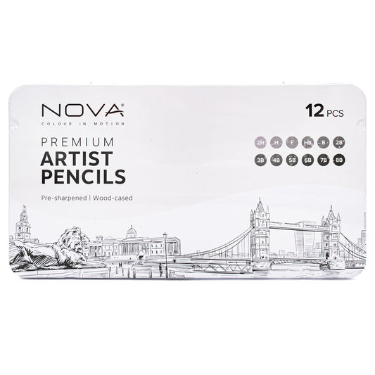 Nova 12 Piece Artists Sketching Pencils Set