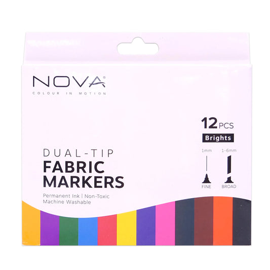 Nova Fabric Markers Set of 12 Double ended