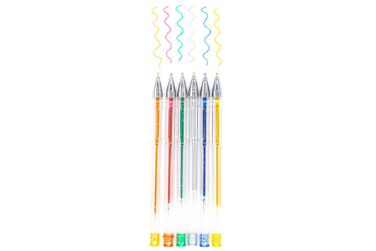 Glitter Gel Pen Assorted Colours Set of 6 - Default (PENGLIGELSET6)