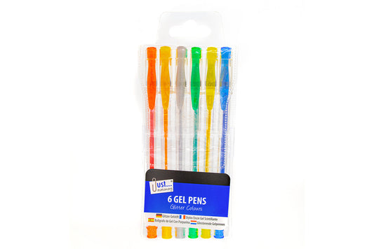 Glitter Gel Pen Assorted Colours Set of 6 - Default Title (PENGLIGELSET6)