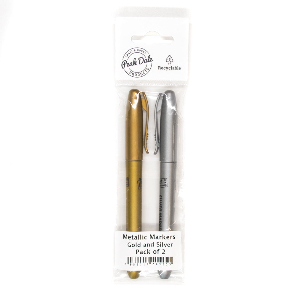 Metallic Markers Pack of 2 Gold and Silver - Default Title (PENMARK2)