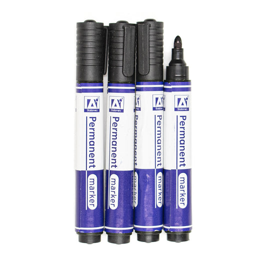 Black Permanent Marker Pens Pack of 4 - Default Title (PENMARK4)