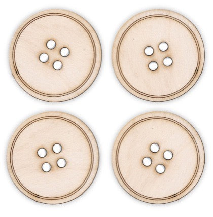 Plywood Buttons 50 mm Pack of 4 - Default Title (PLYBUT50)