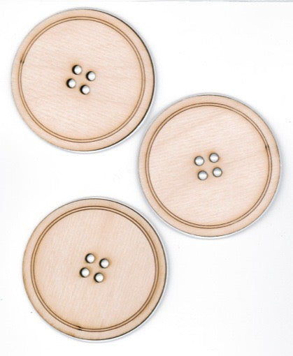 Plywood Buttons 65 mm Pack of 3 - Default Title (PLYBUT65)