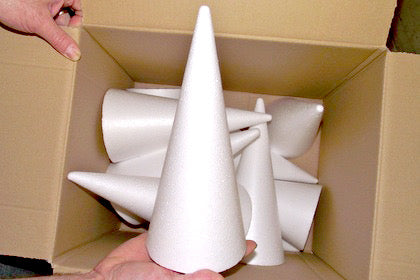 Polystyrene Cone LARGE 270mm Box 10 - Default Title (POLYCONE270BOX)