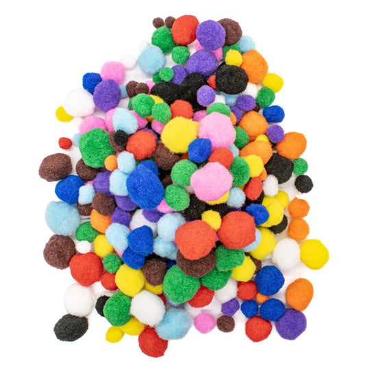 Pom Poms Asst Colours & Sizes Approx 300 - Default Title (POMPOM300)