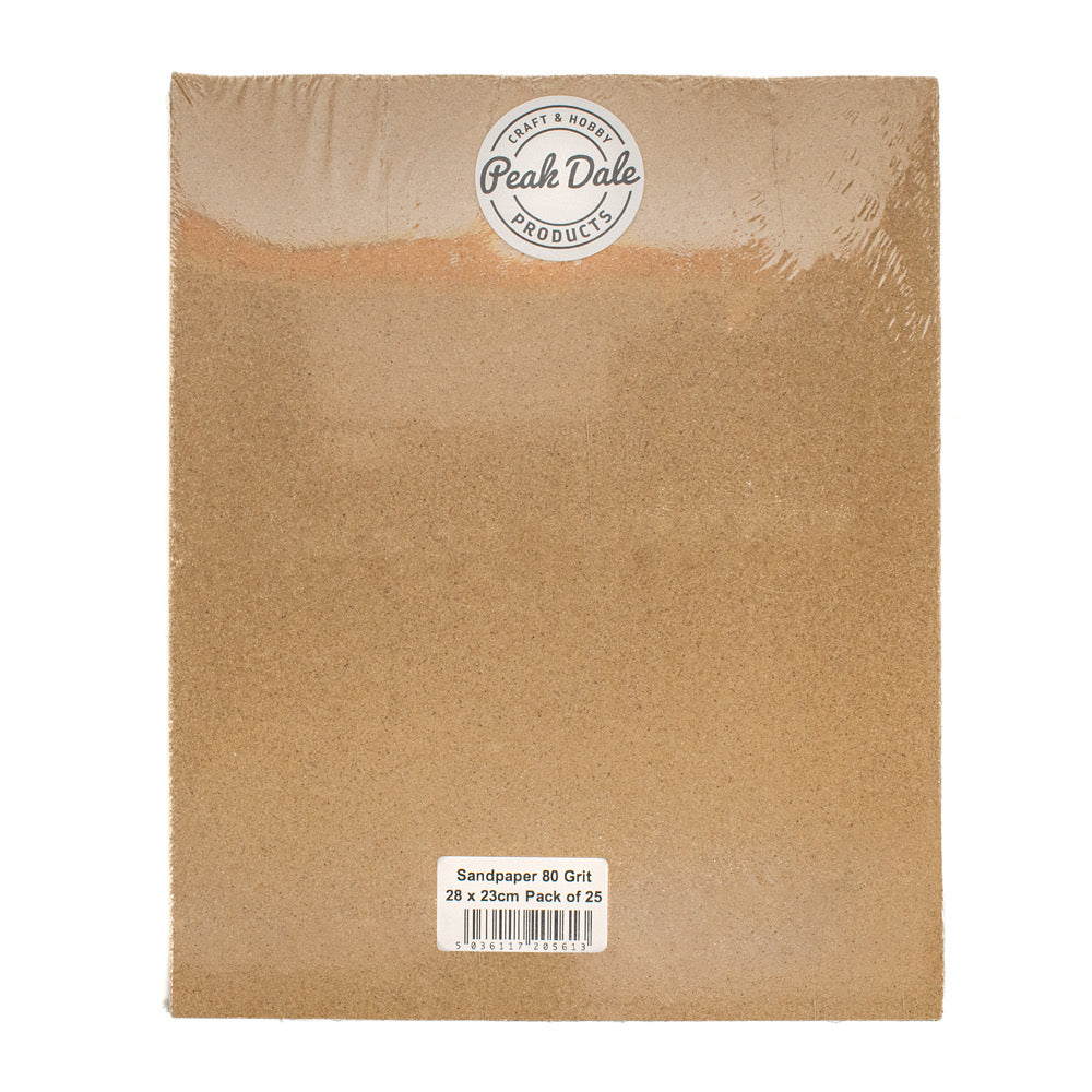 Sandpaper 80 Grit 28 x 23cm Pack of 25 - Default Title (SANPAP80G-25)