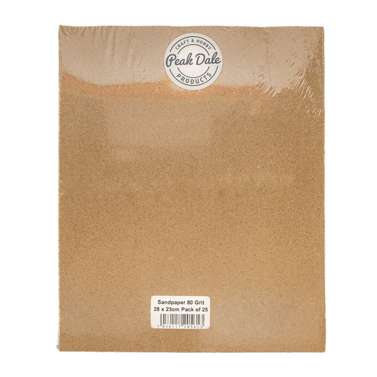 Sandpaper 80 Grit 28 x 23cm Pack of 25 - Default Title (SANPAP80G-25)