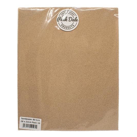 Sandpaper 80 Grit 28 x 22cm Pack 10 - Default Title (SANPAP80G)