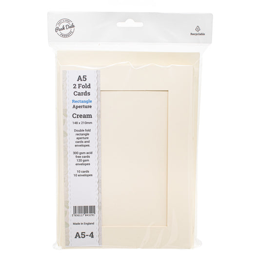 Cards A5 Cream with Rect Aperture (10)- A5-4 - Default (SFA5CREAPEREC)