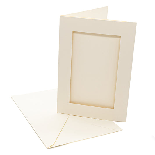 Cards A5 Cream with Rectangle Aperture Pack of 10- A5-4 - Default Title (SFA5CREAPEREC)