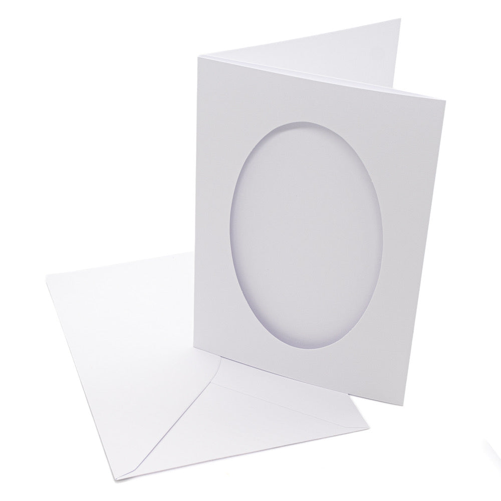 Cards A5 White with Oval Aperture Pack of 10 - A5-1 - Default Title (SFA5WHIAPEOV)