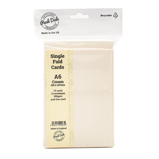 Cards Singlefold A6 Cream Pack of 10 - Default Title (SFA6CREAM)