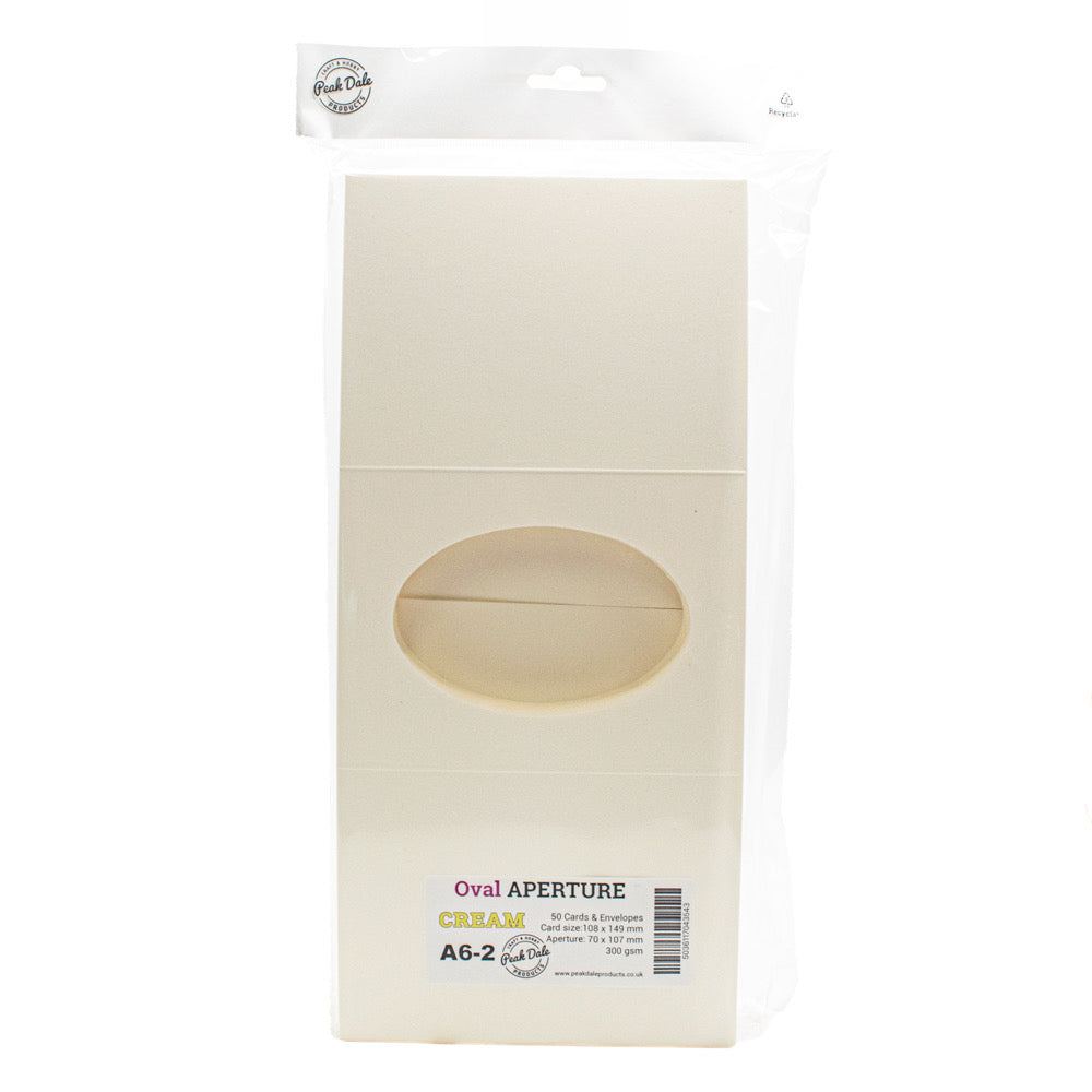 Cards A6 Cream with Oval Aperture (50) - A6-2 - Default Title (SFA6CREAPEOV50)