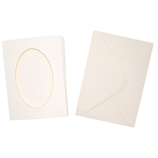 Cards A6 Cream with Oval Aperture (10) - A6-2 - Default Title (SFA6CREAPEOV)