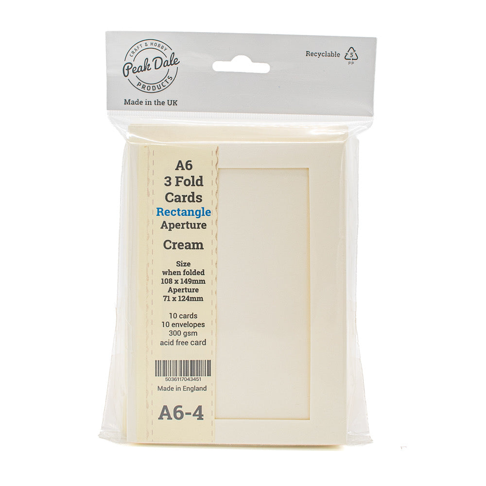 Cards A6 Cream with Rect Aperture (10) - A6-4 - Default (SFA6CREAPEREC)