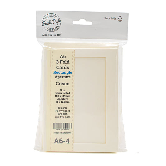 Cards A6 Cream with Rect Aperture (10) - A6-4 - Default (SFA6CREAPEREC)