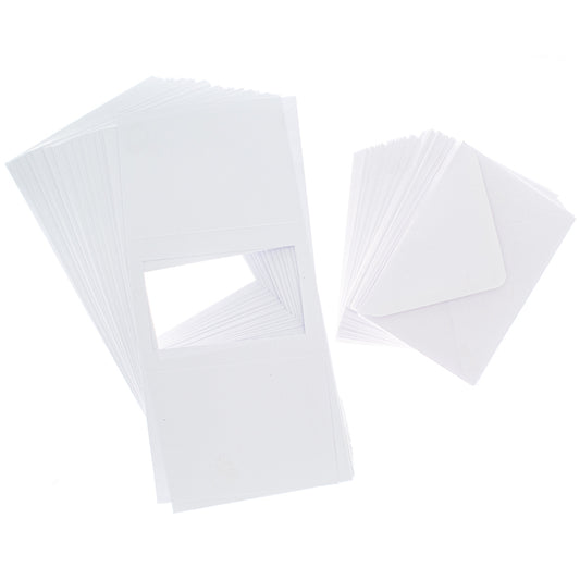 Cards A6 White with Rectangle Aperture Pack of 50- A6-3