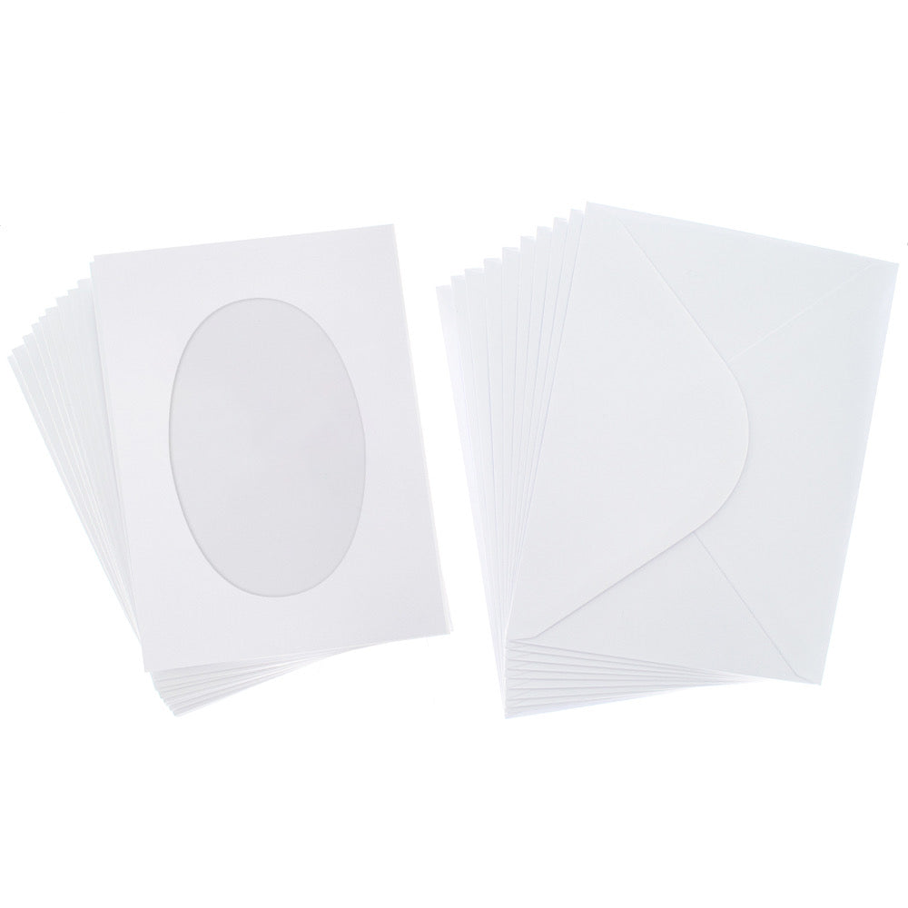 Cards A6 - Oval Aperture White (10) - Default (SFA6WHIAPEOV)