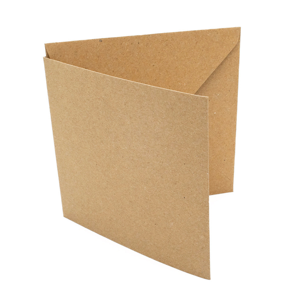 Cards Singlefold 50 PACK SQ Brown Kraft - Default Title (SFSQKRX50)