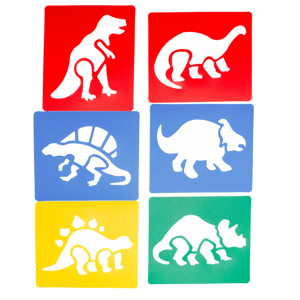 Stencils Dinosaur, 1 each of 6 designs - Default (STENDIN)