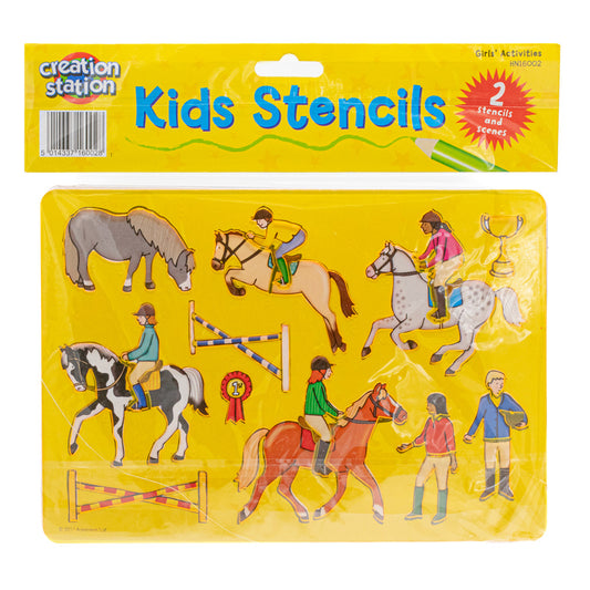 Stencils Girl's Activities Horse/Sport Set of 2 - Default (STENGIRL)