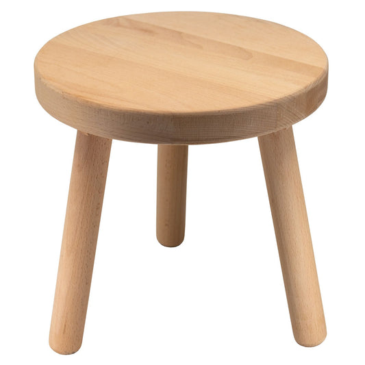 Solid Beech Round Wooden Stool with 3 Legs