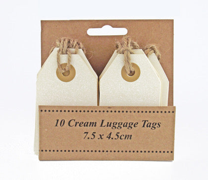 Luggage Tags Cream 7.5 x 4.5 Pack of 10 - Default Title (TAGCRE)