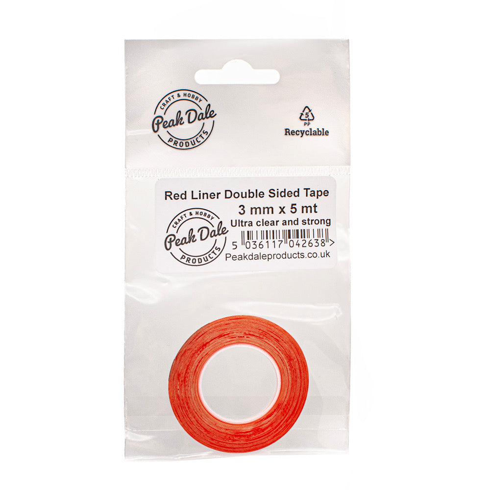 Tape Red Liner Double Sided 3 mm x 5mt - Default Title (TAPERED3)