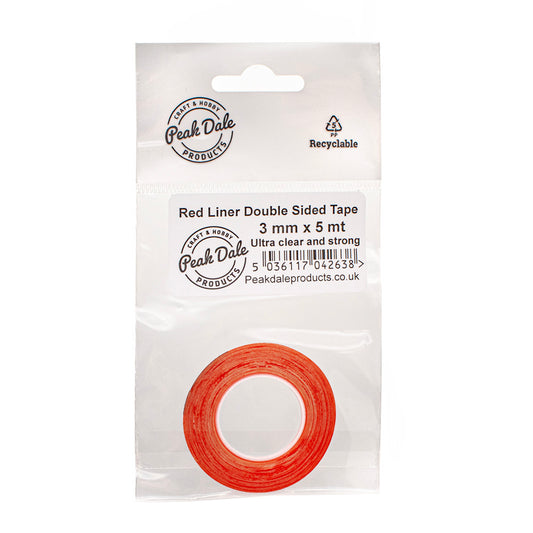 Tape Red Liner Double Sided 3 mm x 5mt - Default Title (TAPERED3)