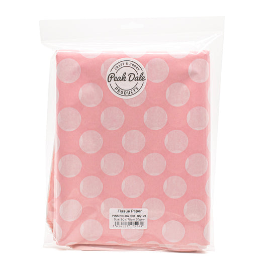 Tissue Paper PINK POLKA DOT Pack of 24 - Default Title (TISS24PINPOLKA)