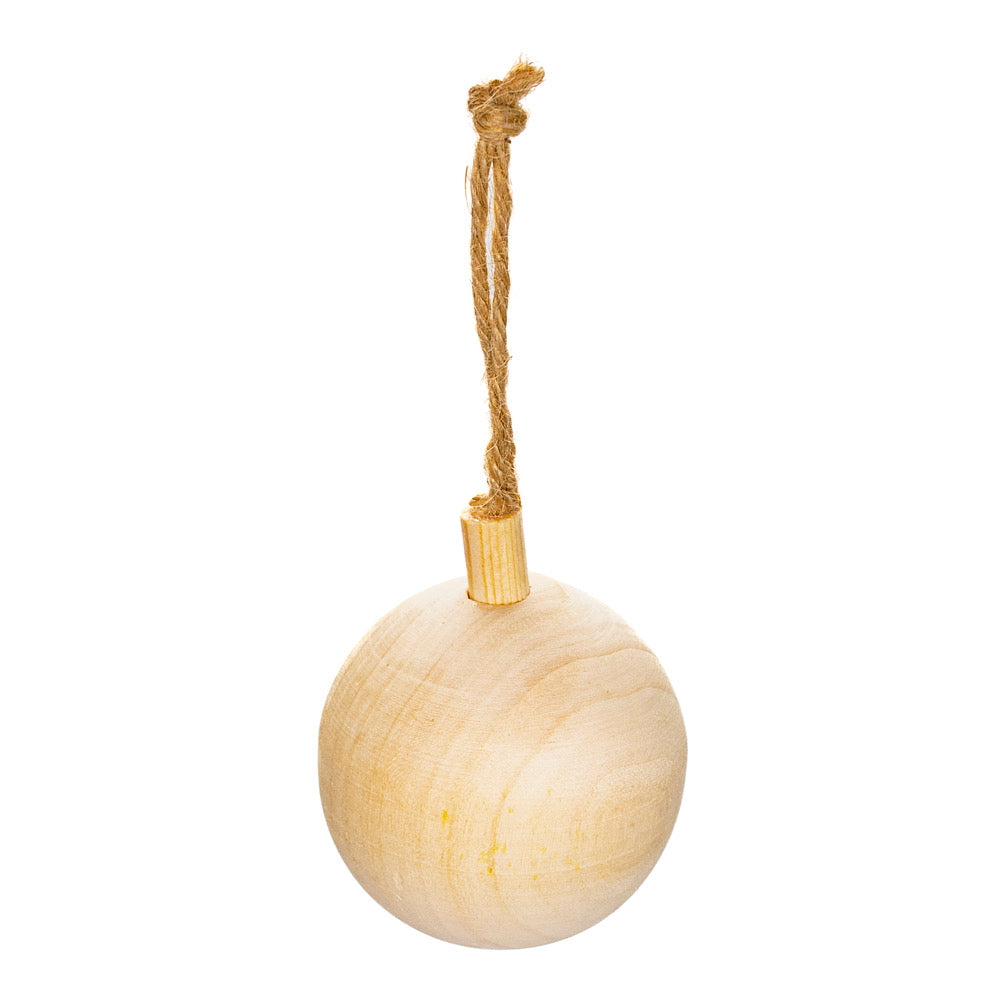 Wooden Bauble with String 6.4 cm - Default Title (WOODBAUB6.4CM)