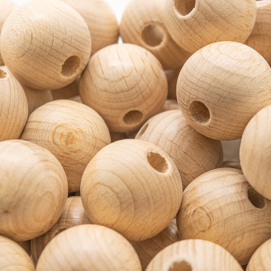 Beads Whitewood 25 mm Bulk Bag of 100 - Default Title (WOODBB25-100)