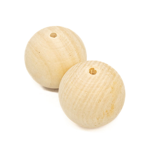 Beads Wooden 60mm-9mm hole Pack of 2 - Default Title (WOODBB60-2)