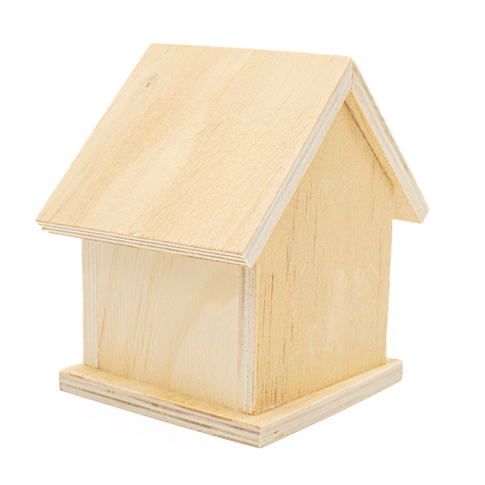 Wooden Bird House Square 10x7x7cm - Default Title (WOODBIRDHOUSESQ)