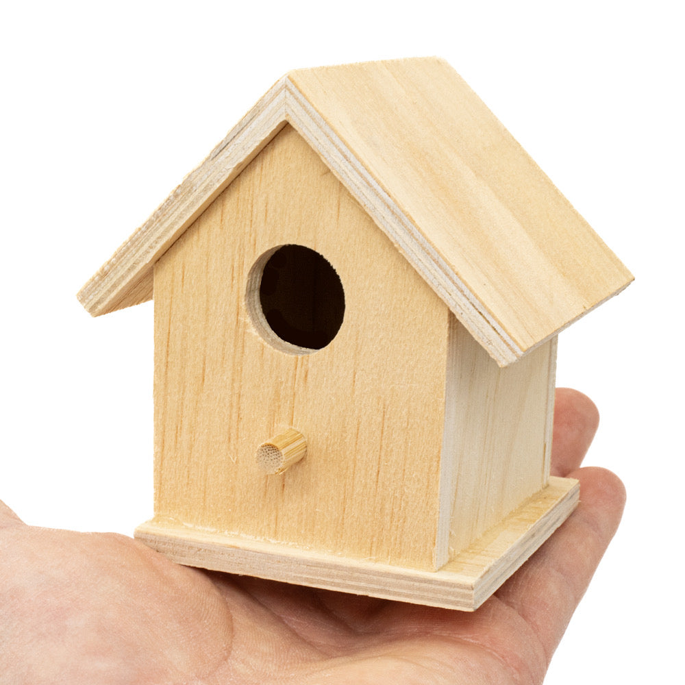 Wooden Bird House Square 10x7x7cm - Default Title (WOODBIRDHOUSESQ)