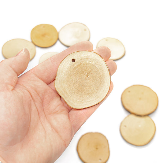 Wooden Discs 40-70 mm with hole Pack 10 - Default Title (WOODDISC10)