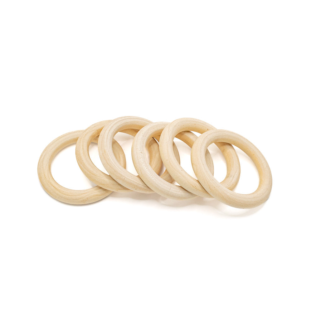 Wooden Macrame Rings 70mm Pack of 6 - Default (WOODMACRINGS70)