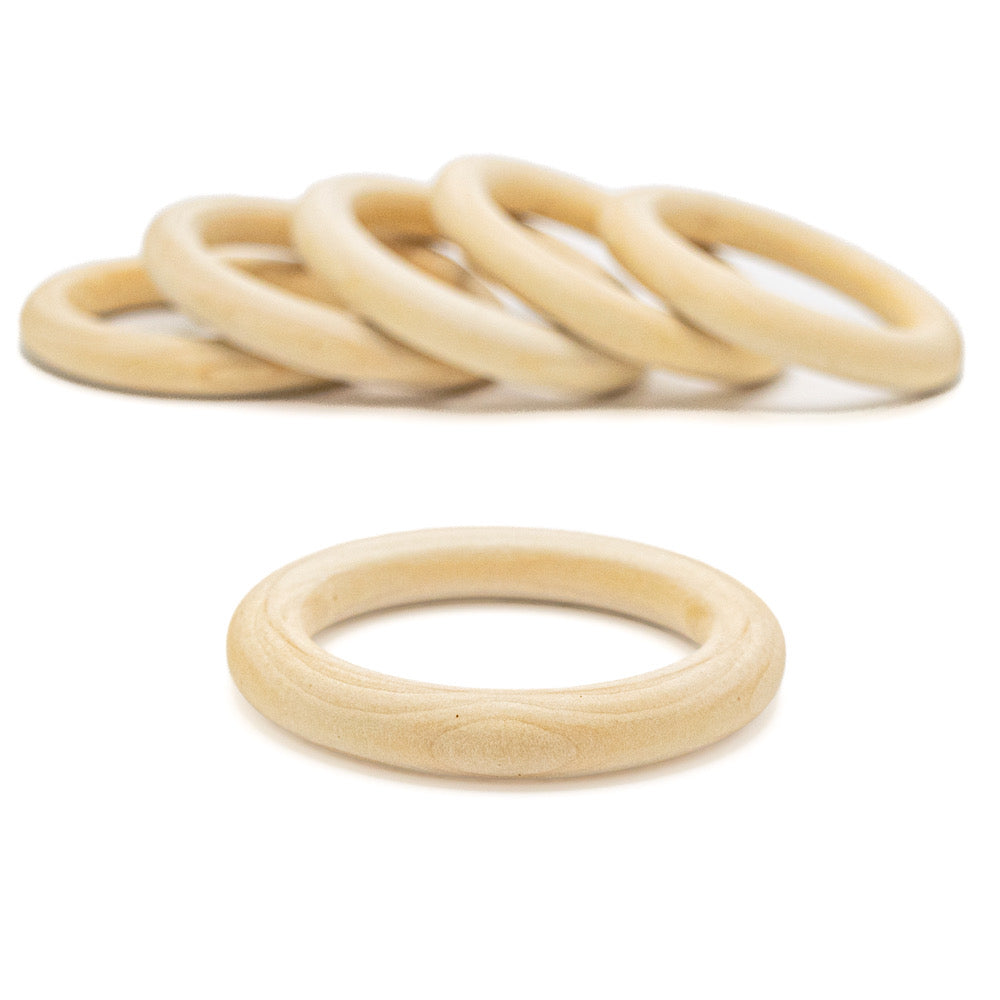 Wooden Macrame Rings 70mm Pack of 6 - Default (WOODMACRINGS70)