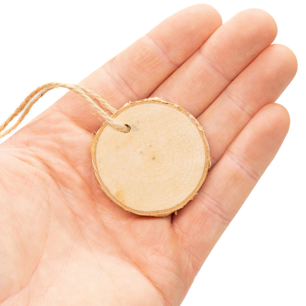 Wooden Pendant approx 40mm dia Pack of 7 - Default Title (WOODPEN)