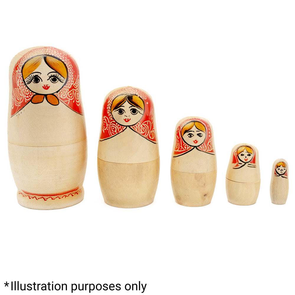 Russian Doll Wooden Set of 5 - Default (WOODRUSDOLL)