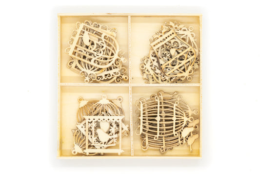 Wooden Shapes Birdcages Box of 20 - Default Title (WOODSHBIRD)