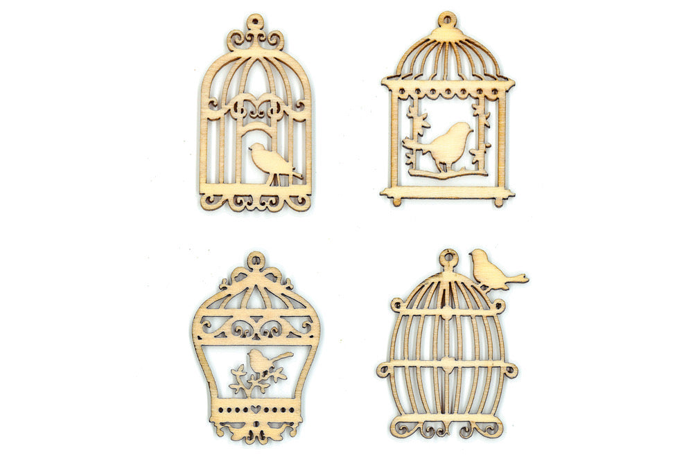 Wooden Shapes Birdcages Box of 20 - Default Title (WOODSHBIRD)