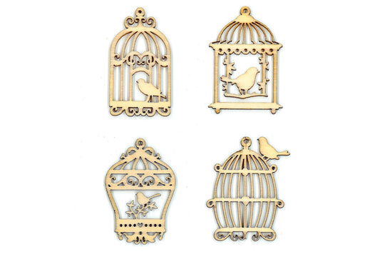 Wooden Shapes Birdcages Box of 20 - Default Title (WOODSHBIRD)